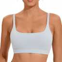 RUNNING GIRL Sports Bras for Women,Square Neck Sports Bra Medium Support Yoga Bra Workout Crop Top with Removable Cups (Gray, XXL)