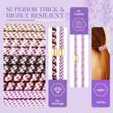 FORENEE 20Pcs Braided Hair Ties for Thick Hair - Violet | Stretchy braided bands offer secure hold for thick hair; gold beads suit ponytails, daily styling, workouts and wrist wear