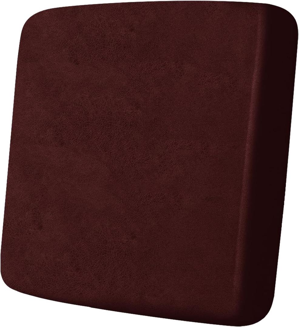 Leather Look Couch Cushion Covers Sofa Seat Slipcovers Sets Couches Furniture Protector for Sectional Armchair Loveseat Pets Kids Stretch Spandex Fabric (1 Cushion Armchair, Burgundy)
