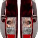 Dark Red Tail Lights With Halogen Bulbs Compatible With 2005-2021 Nissan Frontier, 2009-2012 Suzuki Equator Rear Light Brake Lamps Smoke Lens NI2800170 26555-EA825