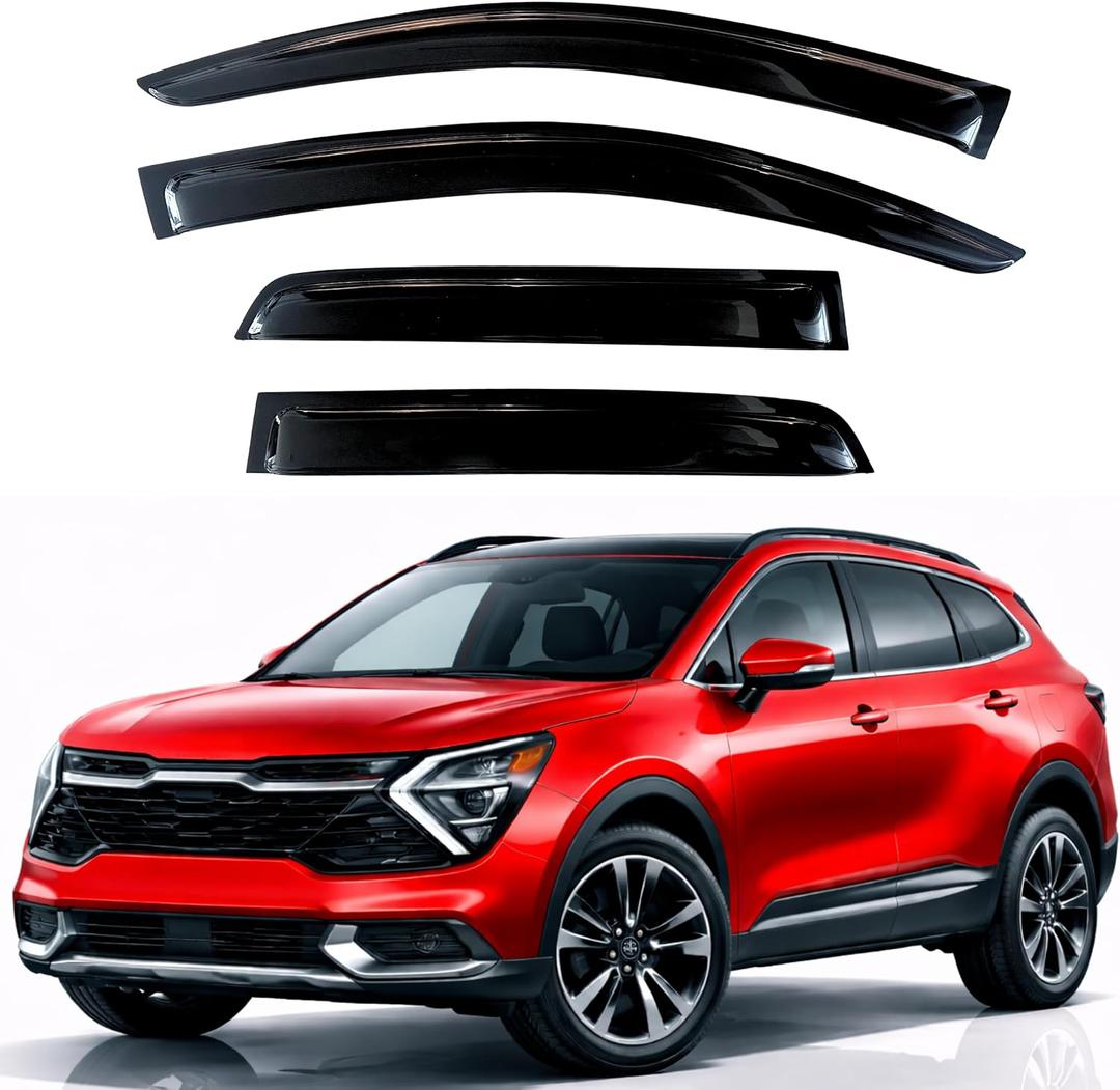 KPY Rain Guards Fit for 2023-2026 Kia Sportage, Out-Channel Window Visors Vent Wind Deflectors 4PC, Car Accessories for 23-26 Sportage