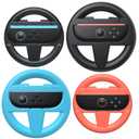 FASTSNAIL Steering Wheels for Nintendo Switch 2 (2025) for Joy-Con 2, Joypad Racing Wheel for Mario Kart World/8 Deluxe Gaming, 4 Pack Switch 2 Accessories for Joycon 2 (Black, Orange and Blue)