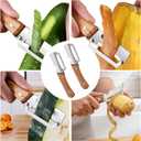 Zero Snag Wooden Peeler, Multifunctional Vegetable Peeler for Kitchen, Premium Vegetable Peeler with Wooden Handle and Bottle Opener, Peeler for Fruit Apple Potato Pumpkin Papaya Zucchini 2pc