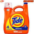 Tide Laundry Detergent Liquid, Original Scent, HE Compatible, 100 Loads, 132 fl oz, Tide Laundry Detergent, Liquid Laundry Detergent (Packaging May Vary)