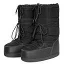 QLR Womens Winter Snow Boots Mid Calf Anti-Slip Boots with Warm Lining Lace-up Outdoor Shoes 8