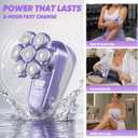 Electric Shaver for Women, Electric Razor with 7D Magnetic Shaver Heads, Wet Dry Waterproof Bald Head Trimmer Kit for Women & Men, Nose Ear Hair Trimmer, USB Rechargeable Clippers, Purple