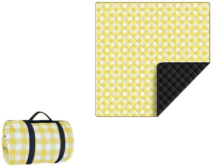 Picnic Blanket Extra Large, Waterproof and Foldable Beach Blanket80''x80'' Picnic Blanket Extra Largefor Park, Grass, Travel, Hiking, Camping Essentials (Yellow)