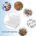 2 Pack Plastic Organizer Container Box, 36 Grids Clear Plastic Parts Organizer Box, for Beads, Art DIY, Crafts, Jewelry, Fishing Tackle with Label Stickers