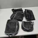 BAGAIL 4 Set/6 Set/8 Set Compression Packing Cubes Travel Accessories Expandable Packing Organizers (Half Mesh, 6-Black)