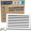 14" x 8" (Duct Hole) Decorative Air Return Vent Cover  Aluminum HVAC Grille for Ceiling & Wall, Rustproof AC Return Vent, Premium Modern Design, 15.6" x 9.6" Face, Ideal for Home HVAC