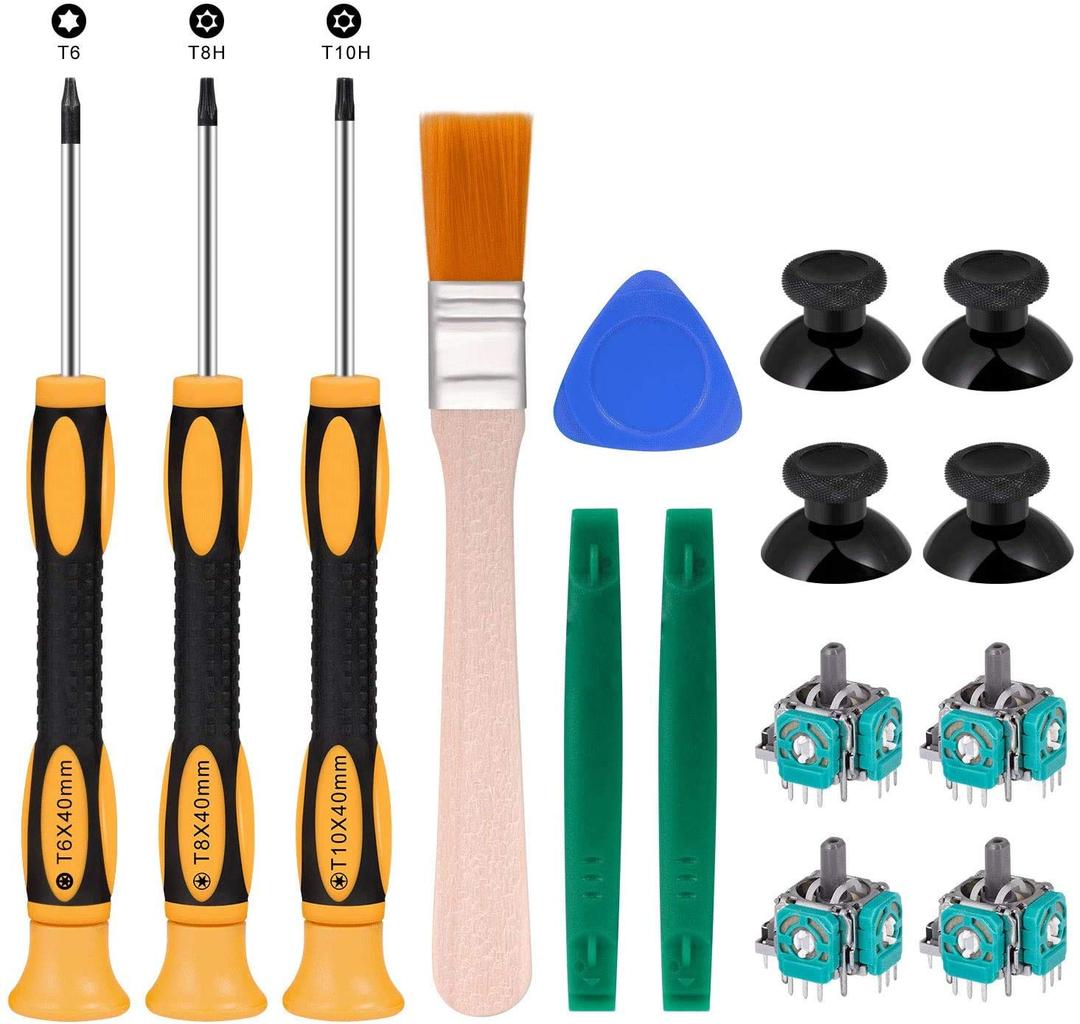 3 x Xbox One Controller Joystick Replacement,RGEEK 4PCS Xbox one Joysticks Replacement Parts with T6 T8 T10 Repair Screwdriver Kit for Xbox One Controller