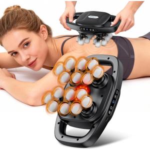 Massage Gun Deep Tissue for Back, Shoulder and Neck Pain Relief, Powerful Shoulders, Back Massager, Legs, Foot Massager & Full Body Muscle Recovery with 16 Massage Heads, 3 Modes & 30 Speed
