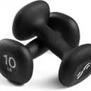 Sportneer Neoprene Dumbbells Set of 2 10lb Hand Weights for Women, Non-Slip Ergonomic Design, Anti-Roll Square Shape at Home Weights for Women