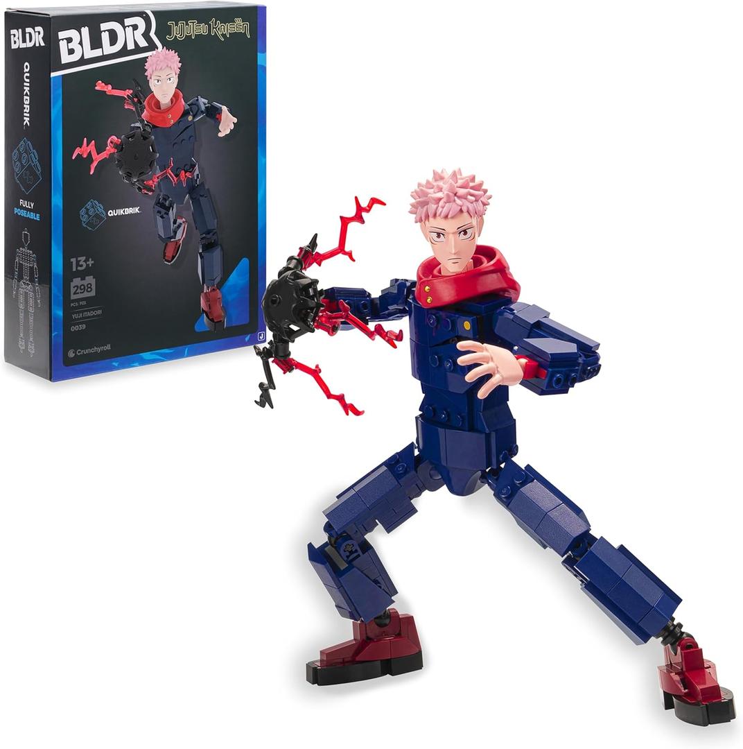 BLDR Jujutsu Kaisen Yuji Itadori Building Set - 9.5-Inch Buildable Articulated Action Figure, 0039