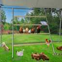 Chicken Perch Set for Coop,Roosting Ladder Sturdy and Easy Assembly Galvanized and Log Material,Roost Perfect for Backyard Poultry Funny Chicken Toys (40" W x 55" H)