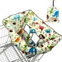 Shopping Cart Cover for Baby, High Chair Cover, Cart Cover for Babies, Kids& Toddlers, Portable 2-in-1 Design, Includes Free Carry Bag for Market and Resturant Use(Cute Zoo)
