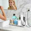 PARKMANI Bathroom Counter Organizers and Storage, Toothbrush Holders for Bathrooms with 3 PCS Qtip Holder, Kids Electric Toothbrush and Toothpaste Holder for Bathroom Vanity Sink Organizer (White)