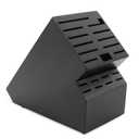 20 Slot Knife Block Storage without Knives,Acacia Wood Universal Knife Holder for Kitchen Countertop,Large Butcher Block Organizer,Easy Kitchen Knife Storage (Black)