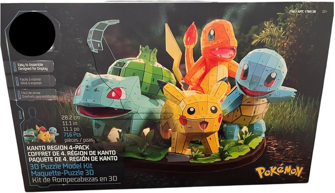 Spin Master Games 4D Build Puzzle Model Kit! Kanto Region 4-Pack in 1 Box New, Exclusive 4D Build Puzzle Model Kit! Kanto Region 4-Pack