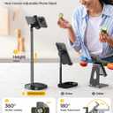 DIMONCOAT Phone Stand for Desk, Angle Height Adjustable Phone Holder for Desk, Aluminum Alloy Universal iPhone Holder, Retractable Cell Phone Stand Recording Office for iPhone 17 16 15 Pro Max S26