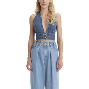 Levi's Women's Daisy Denim Halter Top (Blue, L)
