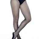 Danskin Women's Padded Foot Fishnet Tights (Black)