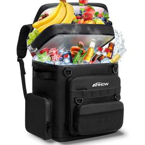 Backpack Cooler Insulated Leak Proof for Men Women 50 Cans Soft Cooler Backpack Insulated Waterproof Large Capacity Coolers Bag Portable for Lunch Camping Travel Picnic Hiking Black