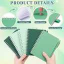 Fulmoon 120 Set Small Spiral Notebooks A6 with Pens & Holder, Forest Greens