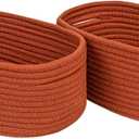 CubesLand Toys Closet Storage Organizer Baskets Bins for Cube Ogranizer/Shelving,Woven Basket for Organizing,Decor Basket for Living Room,Bedroom,Perfect for Pet Toy&Food Storage,2pack Brick Red (2pcs-Small Basket)