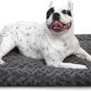 Washable Dog Bed Mat Reversible Dog Crate Pad Soft Fluffy Pet Kennel Beds Dog Sleeping Mattress for Large Jumbo Medium Small Dogs, 29 x 18 Inch, Gray (Grey)