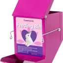 Metal Small Animal Feeder with Lid, Heavy Duty Feeder, Large Capacity Food Dispenser, Great for Rabbits, Guinea Pigs, Chinchillas and Other Small Animals. (4.6 inch, Purple)