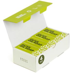 Olive Oil Soap Bars - Set of 4 - Natural Bar Soap - Hydrating & Nourishing - Gentle for All Skin Types - Great for Daily Cleansing & Care (7.2 Ounce (Pack of 4))
