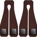 2 Pack Upgrade Car Purse Hook for Car, Headrest Hooks for Car,Car Seat Bag Hooks for Headrest,Premium Leather Car Headrest Hanger with Metal Hooks,Car Organizer Backseat Gadgets (Volcano red)