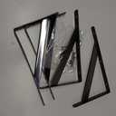 4 Pack Heavy Duty Shelf Brackets, Metal L Brackets, Wall Holders with 90 Degree Triangle, Wall Mount Floating Shelf Bracket, Black Steel L Brackets with Screws for Shelves, 7.8 x 4.7 in