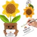 2 x Crochet Sunflowers Teacher Gifts, Personalized Thank You Gifts for Women Men Teachers Coworkers Thanks You Gifts Teacher Gift Crochet Doll Office Decor Back to School