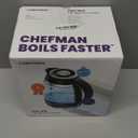 Chefman Electric Kettle, 1.8L 1500W, Hot Water Boiler, Removable Lid for Easy Cleaning, Auto Shut Off, Boil-Dry Protection, Stainless Steel Filter, BPA Free, Borosilicate Glass Electric Tea Kettle (Black)