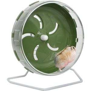 Hamster Wheel, 8.5 inch Silent Hamster Exercise Running Wheel with Stand,Pet Small Animals Exercise Running Toys, Adjustable Quiet Spinner for Guinea Pigs, Sugar Gliders, Gerbils (Green, 8.5in)