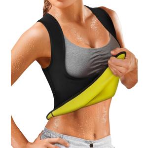 Women's Sport Hot Sweat Slimming Neoprene Shirt Vest Body Shapers for Weight Loss No Zipper Gray Sauna Tank Top (Medium)