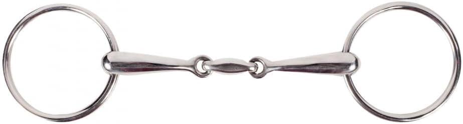 HORZE Lozenge Link Loose Ring Snaffle Bit - 16mm Width (4 1/2, Stainless Steel)