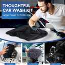 2 Pack Car Drying Towel 1200GSM Microfiber Drying Towels for Autos Trucks 36" x 24" and 16" x 16" Twisted-Loop Microfiber Cleaning Cloth with Car Wash Mitt and Detailing Brush Wash Kits