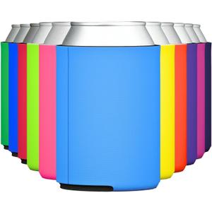 TahoeBay Blank Beer Can Cooler Sleeves Bulk Sublimation Blanks for Vinyl Plain Collapsible Foam Can Sleeves Coolers for Soda Cans and Bottles Custom Drink Holder Assorted Solid Color (Multicolor) 12 Pcs