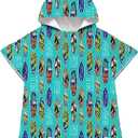 Quick Dry Surf Poncho Changing Towel Robe Hoodie for Kids,Swimming Beach Surfing Diving Home Hot Springs BathingKid-M