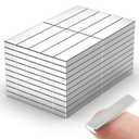 100 Pack 20x5x2 mm Rare Earth Neodymium Magnets, Powerful Small Strong Metal Rectangular Bar Magnetic Strip Magnet for Fridge Garage Kitchen Science Craft Office, Silver