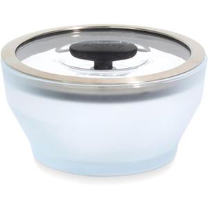Anyday Cookware Plastic-Free Microwave Dish, 2-Piece Medium Deep Glass Storage Container with Lid for Steaming, Roasting, Serving & Storing Food, 6.3" x 3.4", Black Sesame