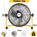 12" Battery Operated Fan, 15000mAh Rechargeable Floor Fan with Metal Blades, Outdoor Cordless Fan for Camping, Travel, Home, and Emergency Use, Long-Lasting Runtime