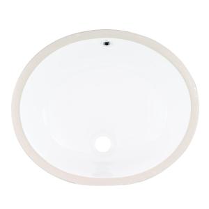 15.4 inch x 13.2inch Oval Porcelain Ceramic Undermount Bathroom Vanity Vessel Sink, White