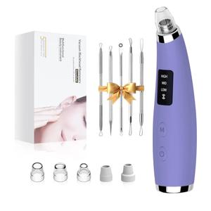 Blackhead Remover Pore Vacuum - Blackhead Remover for Face with 5 Attachments & 3 Suction Levels - Blackhead Vacuum removers for Women & Men (Matte Purple)