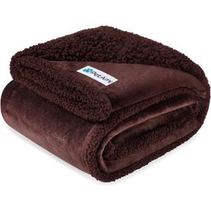 PetAmi Waterproof Dog Blanket for Couch, Extra Large 80x60, Pee Proof Sherpa Fleece Reversible Pet Throw, Furniture Protector for Bed Sofa Crate Kennel, Soft Washable Cover for Dog Cat, Brown Sherpa