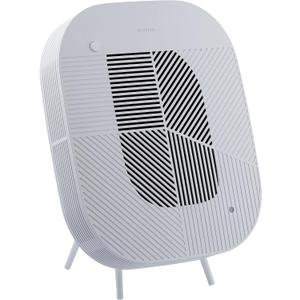 KOMMA Lov Air Purifier for Bedroom, 3.1 inch Slim Wall mount & Stylish Standing type, Hepa Filter Air Cleaner, Remove Fine Dust, Smoke. (KnitGray with Cradle)