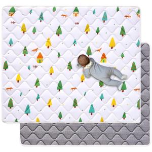 Odorless Premium Foam Baby Play Mat 50" x 50", Soft Microfiber Fabric Crawling Mat for Floor- Comfortable and Hypoallergenic, Non-Slip Cushioned Floor Playpen mat for Infants, Babies, Toddlers